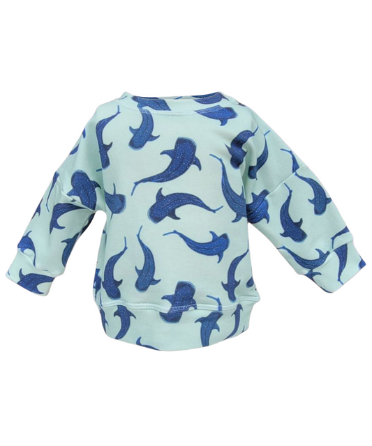 Whale Shark Oversized Drop Shoulder Sweater
