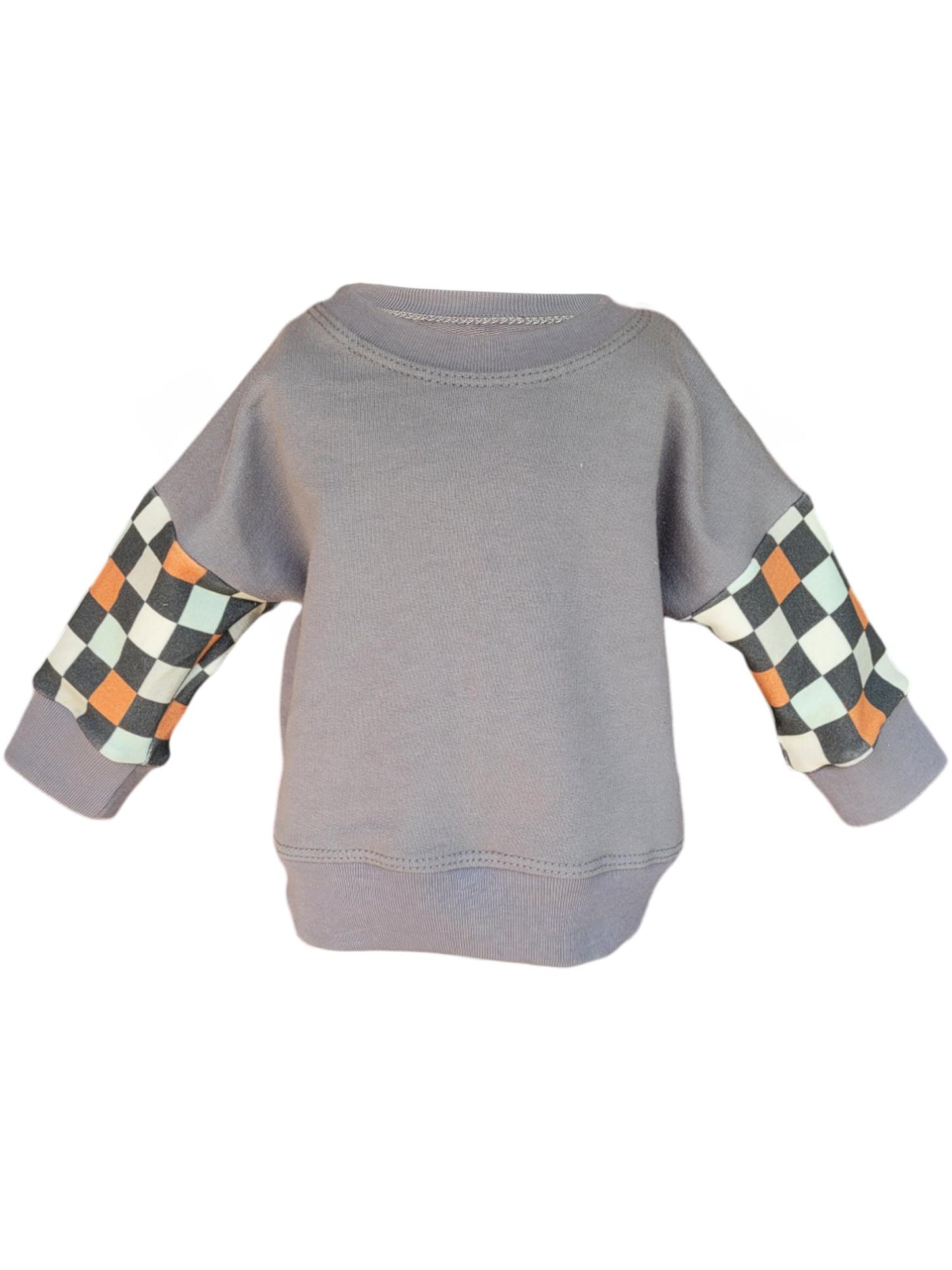 Autumn Check Drop Shoulder Sweater