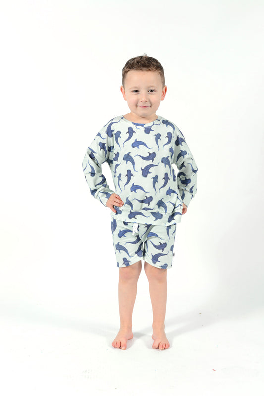 Whale Shark Oversized Drop Shoulder Sweater