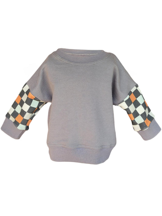 Autumn Check Drop Shoulder Sweater