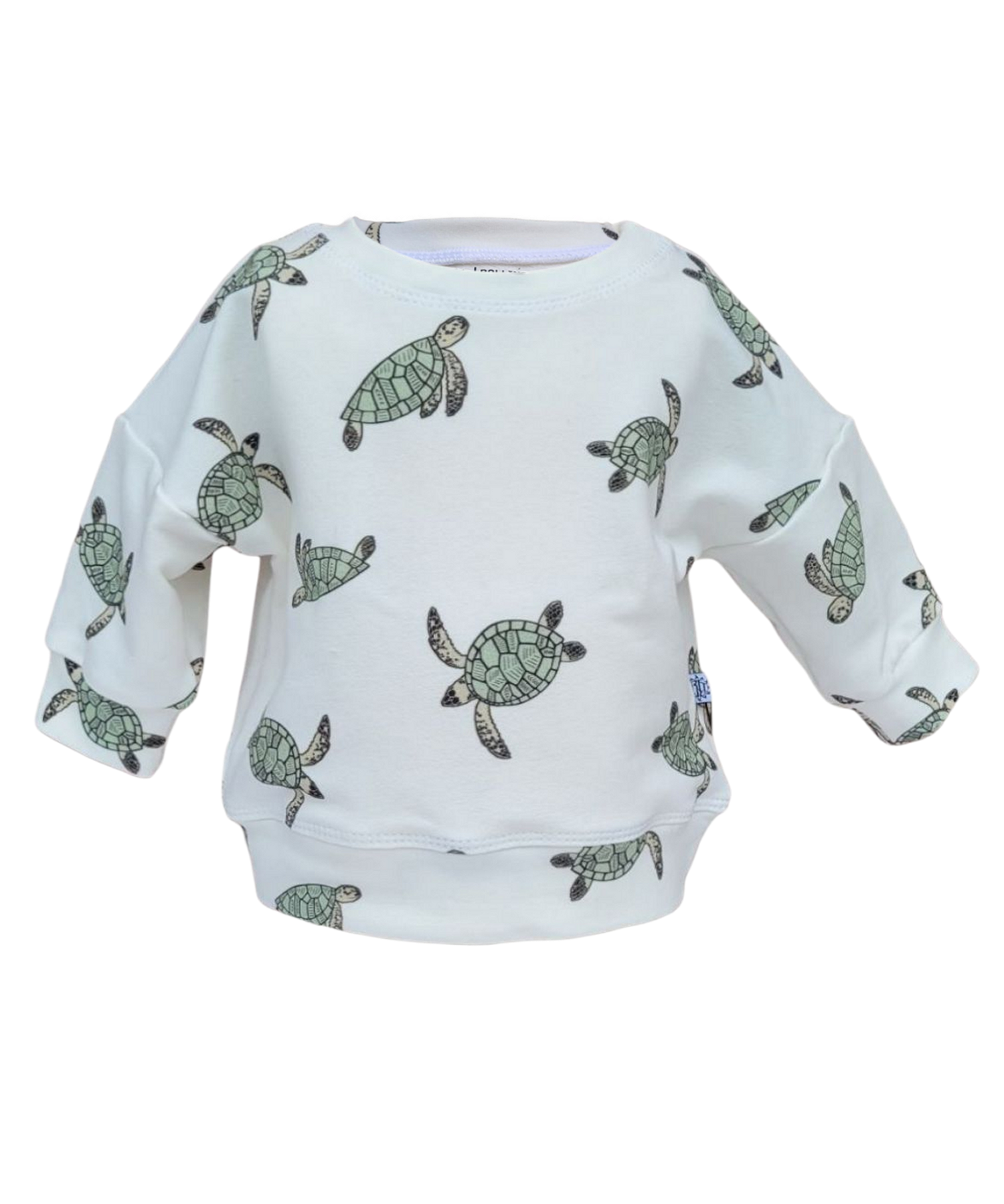 Kids oversized sea turtle crewneck sweatshirt – organic French terry, handmade on Long Island, USA
